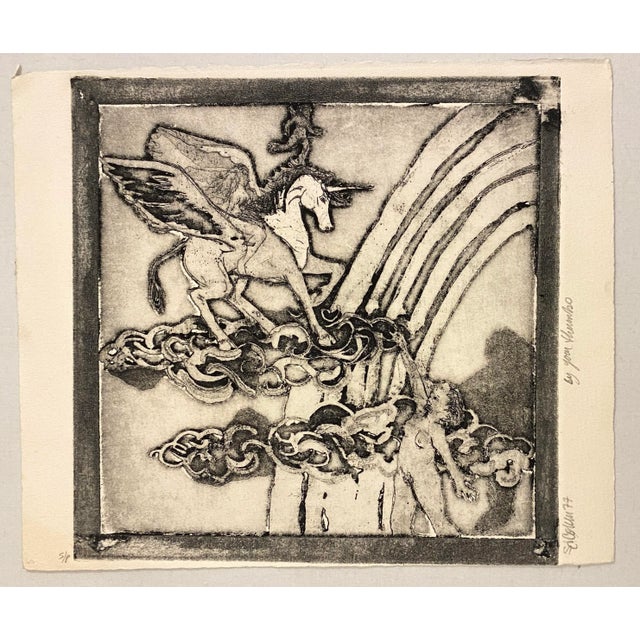 1977 embossed etching by Sue Cohen. Pencil signed, dated and marked as "S/P" or studio proof.