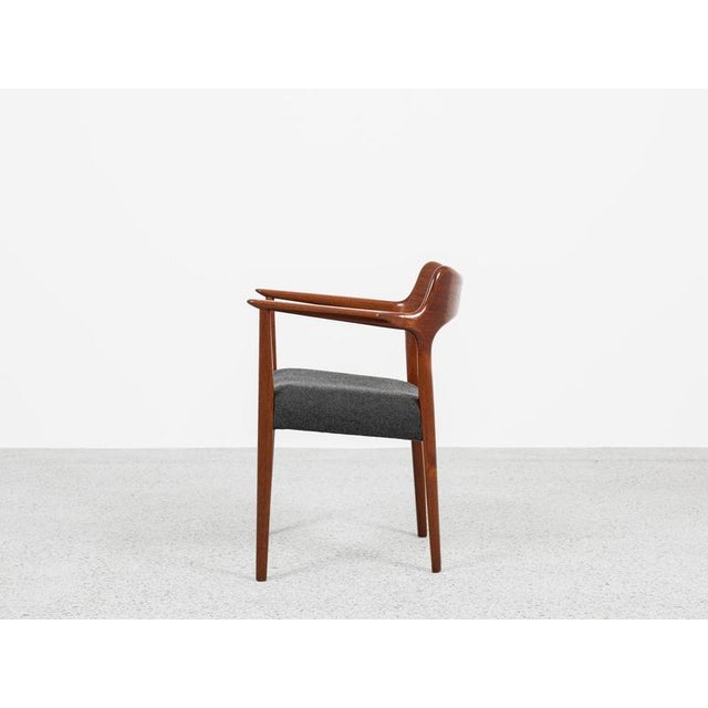 Mid-Century Danish Chair with Armrests in Teak attributed to Arne Hovmand Olsen for Mogens Kold, 1960s For Sale - Image 4 of 11