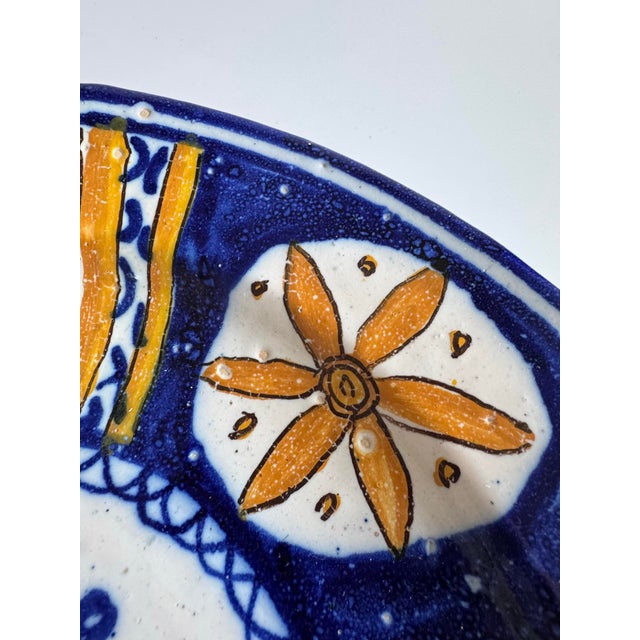 Hand-Painted Italian Folk Art Majolica Plate For Sale - Image 9 of 12