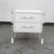 2 drawer lucite and white nightstand. American designed. Heavy piece. unsigned example.