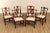 High Quality American Made Solid Cherry Wood Carved Set of Six Dining Chairs with Custom Upholstered Seats