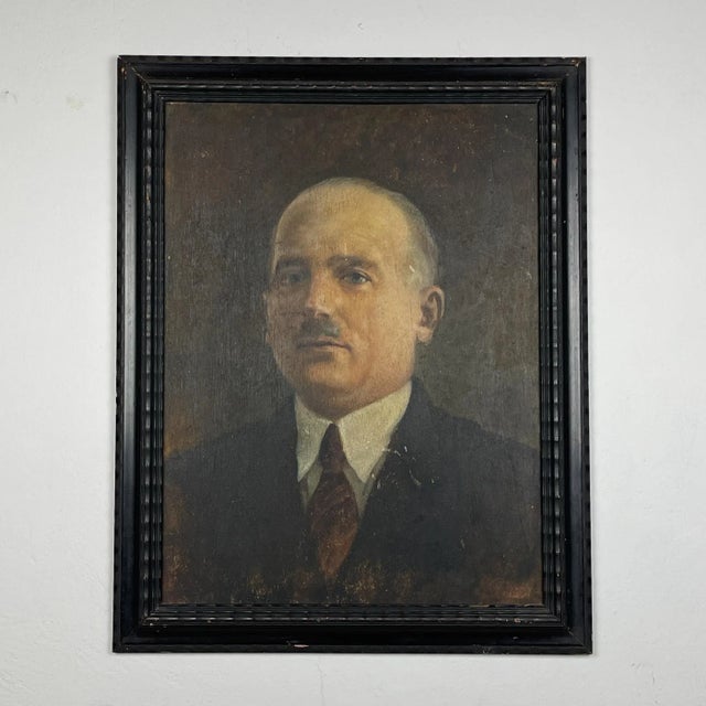 Portrait Man in a Suit, Late 19th Century, Oil on Plywood For Sale - Image 10 of 10