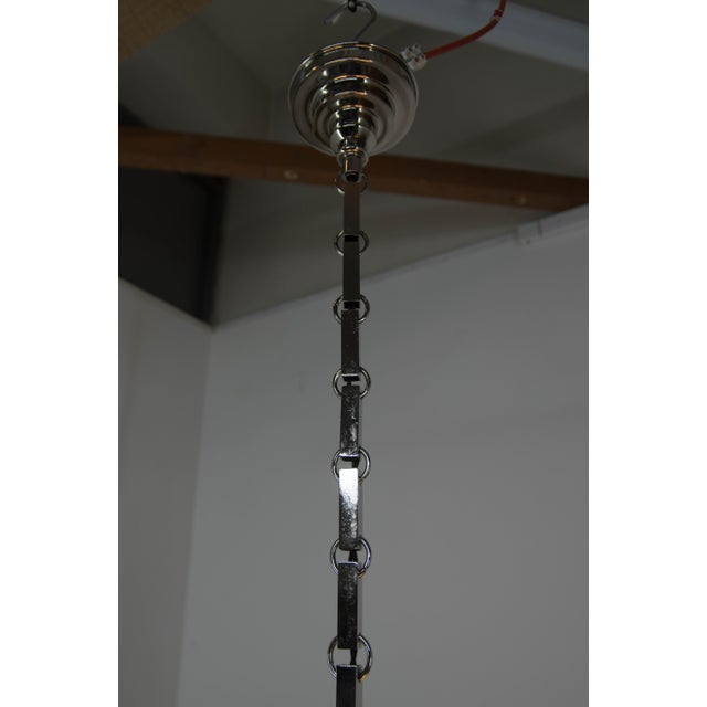 Gold Art Deco 3-Arm Chandelier, 1920s For Sale - Image 8 of 13