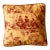 Toile De Jouy Throw Pillow Cover, Eté Pattern, Red and Gold, 20-Inch Square For Sale