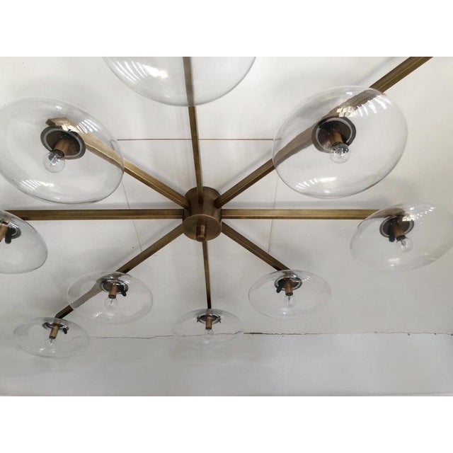 Not Yet Made - Made To Order 21st Century Dieci Bronze Clear Murano Flush Mount by Fabio LTD For Sale - Image 5 of 11