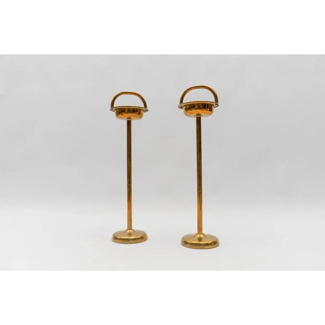 Gold Brass Ashtray Stand in the style of Carl Auböck, 1950s For Sale - Image 8 of 11