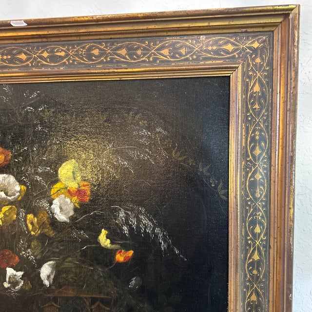 English Antique English Still Life Painting With Flowers by Mabel.B.Messer For Sale - Image 3 of 6