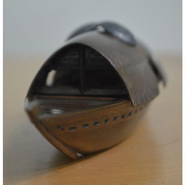 Taisho Democracy Commemorative Miniature Mixed Metal Sampan Censor For Sale - Image 11 of 12
