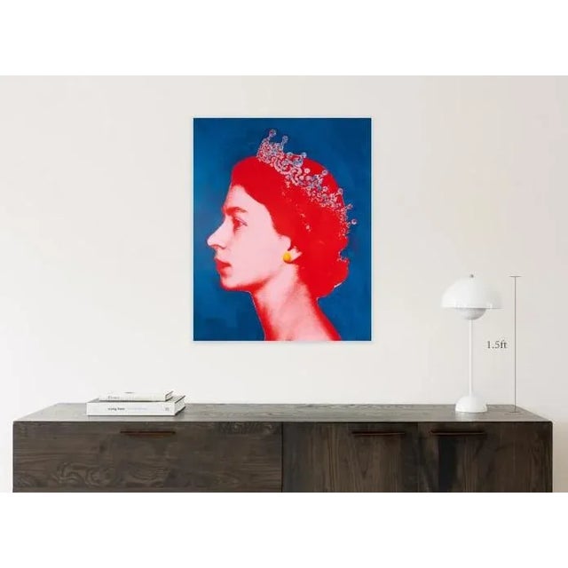 Queen Elizabeth II Pop Art. Acrylic and silkscreen on wood. Ready to hang with signature at the back.