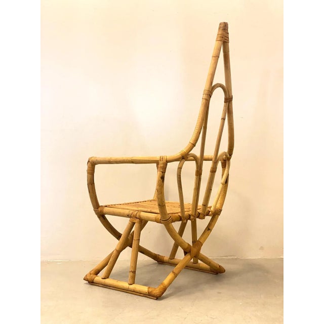 Wood Vintage Bamboo Armchair, 1970s For Sale - Image 7 of 15