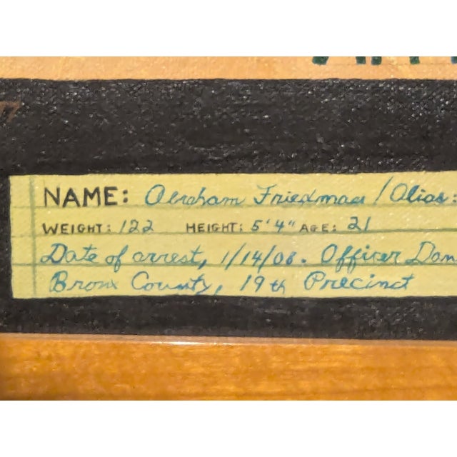 Mid 20th Century Mid 20th Century Larry Zingale Original Acrylic Painting of New York Mobster Abraham Friedman Wanted Poster For Sale - Image 5 of 12