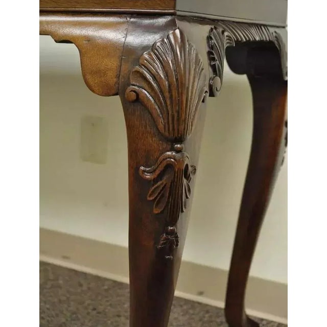 Vintage Mahogany Chippendale Style Ball and Claw Marble Top Console Hall Table For Sale - Image 4 of 11