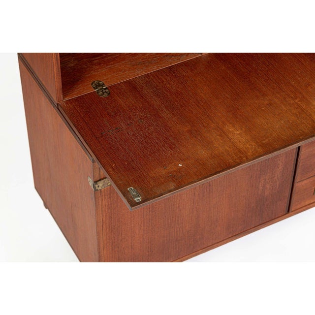 Brown Mid-Century Danish Teak Secretary Desk Bookcase by Peter Løvig Nielsen, 1960s For Sale - Image 8 of 16