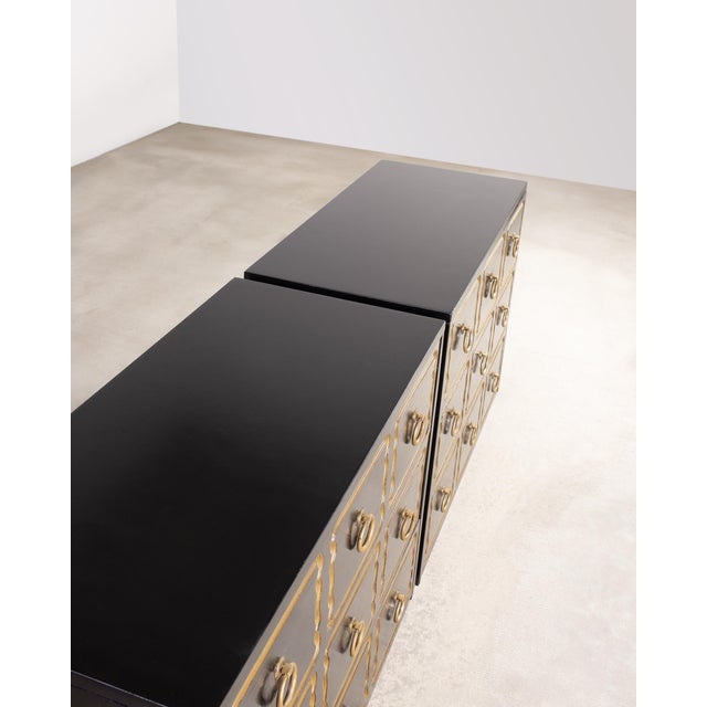 Mid 20th Century Pair of Mid-Century Modern Lacquered Espana Chests by Dorothy Draper For Sale - Image 5 of 18