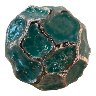 Textural Orb, Light Green and Silver For Sale