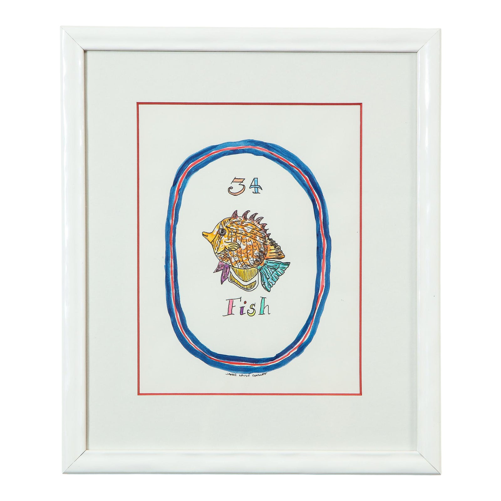 &ldquo;The Lenormand Fish&rdquo; Original Tarot Card Watercolor by Janie Kruse