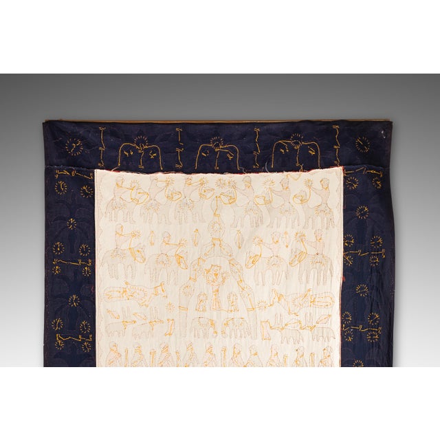 Vintage Hand-Stitched Kanduri Cloth With Animal and Tree of Life Appliqué, India, C. 1950s For Sale - Image 15 of 18