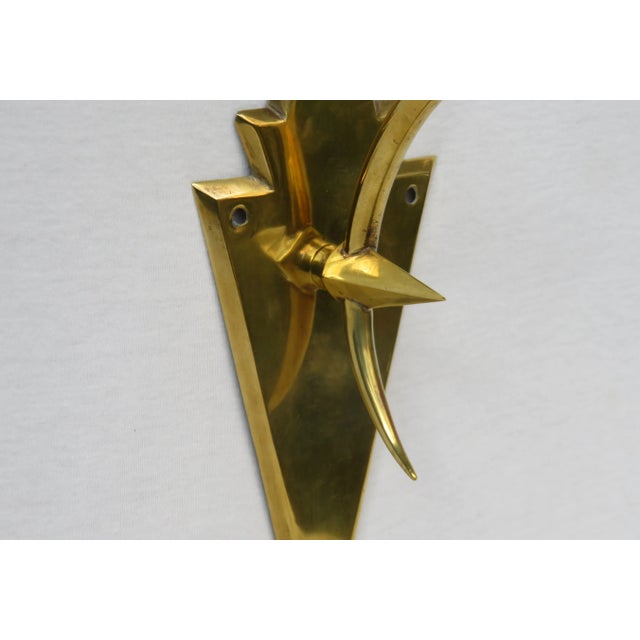 Vintage Art Nouveau Brass Wall Applique For Sale - Image 12 of 16