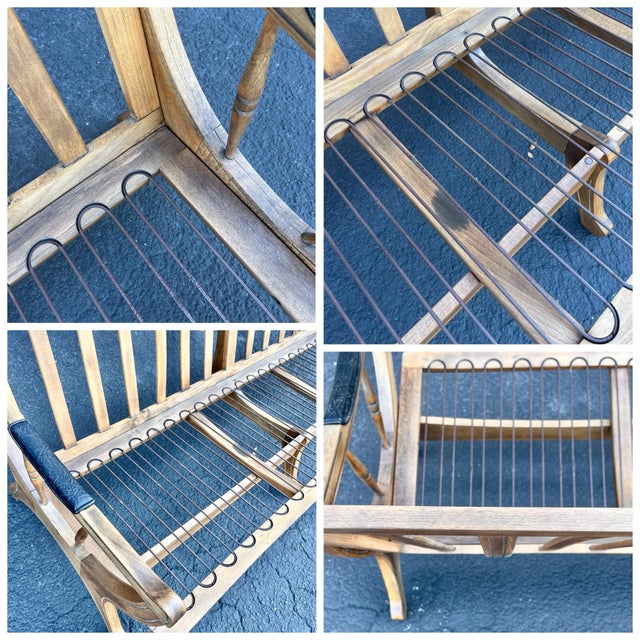 Antique Teak Sofa + Black Cushions | in the Style of Esperanto for Drexel For Sale - Image 9 of 12