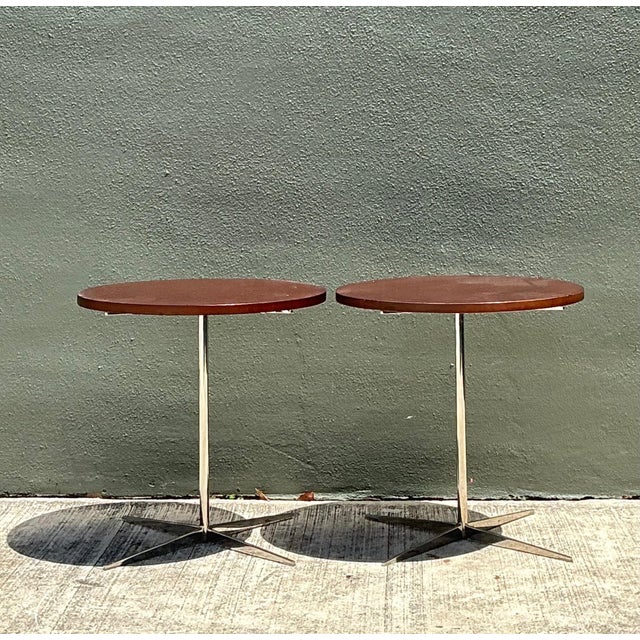 Bernhardt Design Modern Wood and Chrome Accent Tables For Sale - Image 16 of 16