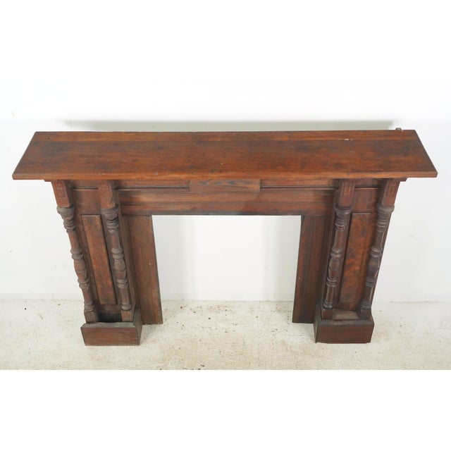 Antique Eastlake Burl Veneer Paneled Wood Fireplace Mantel For Sale - Image 12 of 14