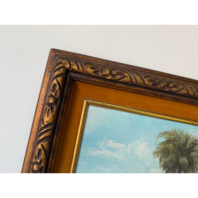 1970’s Julio Carballosa (Cuban–American, 1919–2012) Tropical Palm Landscape Oil on Canvas Painting, Framed For Sale - Image 11 of 12