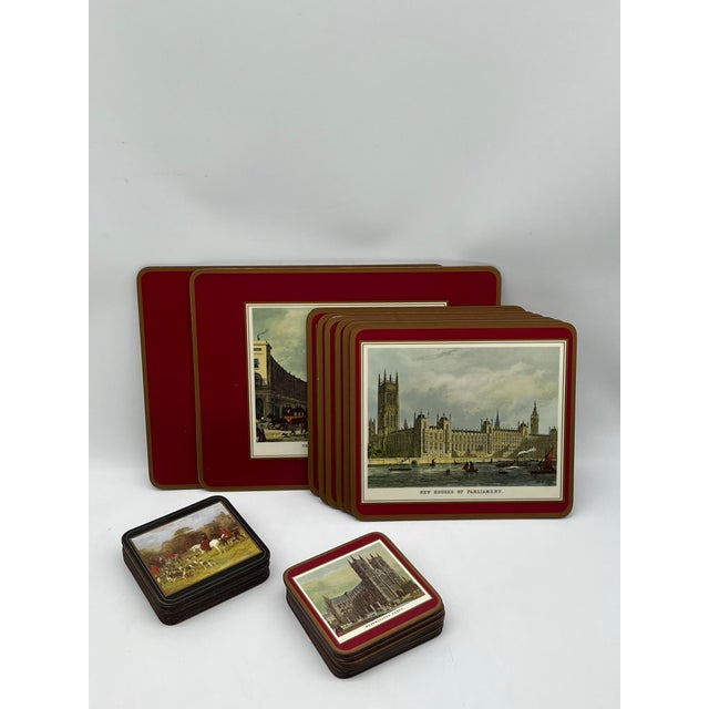 1980s De Luxe Traditional Collection Coasters with English Landmarks and Riding and Hunting Scenes from Pimpernel England, 1980s, Set of 20 For Sale - Image 5 of 17