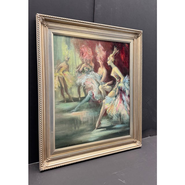 Illustration "Follies Monte Carlo" by Montserrat Barta C. 1965, Mid-Century Modern Oil Painting on Canvas For Sale - Image 3 of 8