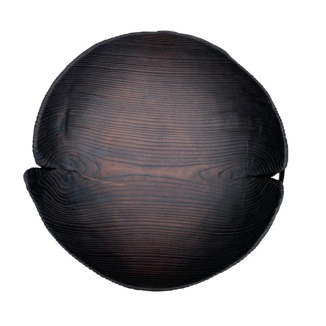 Wood Large Japanese Yakisugi Bowl For Sale - Image 7 of 13