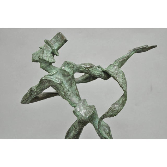 Mid 20th Century Estelle Goodman Brutalist Mid Century Modern Bronze Dancing Man Sculpture For Sale - Image 12 of 15