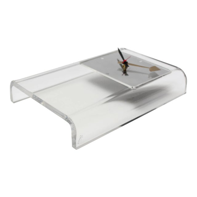 Vintage Lucite Free-Standing Mantle Clock For Sale