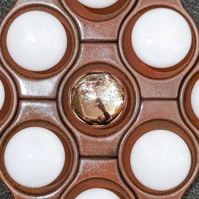 Mid-Century Modern Wall Light in Brown Ceramic by Cari Zalloni for Leola, 1960s For Sale - Image 10 of 16