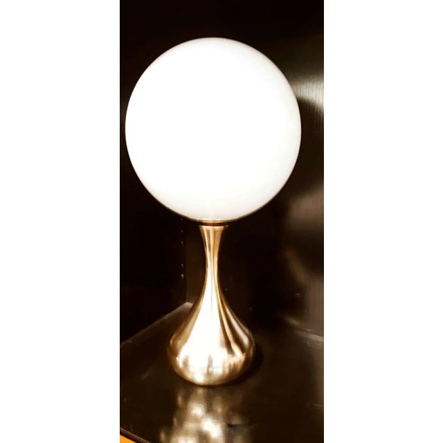 Table Lamp in Brass with White Sphere For Sale - Image 9 of 13
