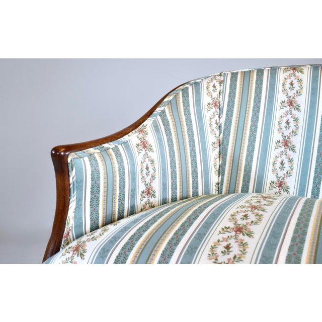 Georgian Mahogany Upholstered Settee, Usa, 1990s For Sale - Image 11 of 13