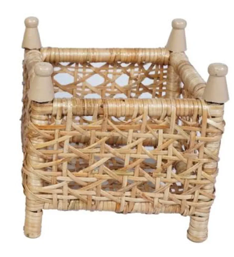 Cane Wicker Box Planter, Small - Thumbnail 2