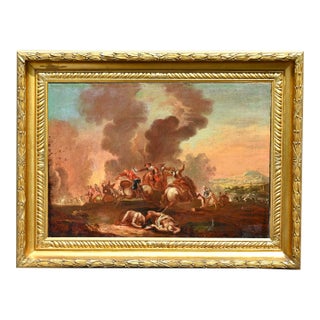 17th Century Old Master Painting, Large Battle Scene, Oil on Canvas For Sale