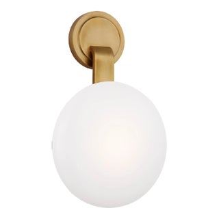 Champalimaud for Visual Comfort Signature Marisol Medium Single Sconce in Soft Brass with White Glass For Sale