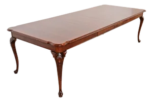 Ethan Allen Queen Anne Solid Cherry Wood Extension Dining Table, Newly Refinished