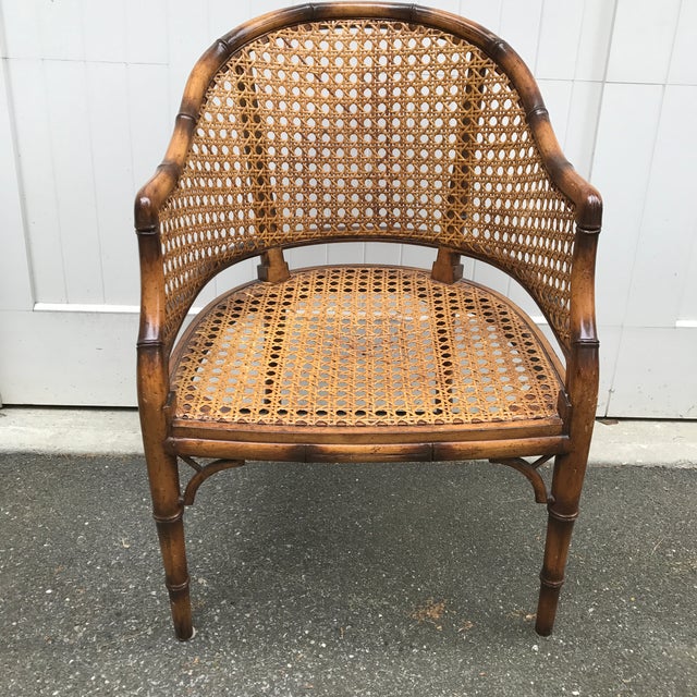 Faux Bamboo with Caning Accent Chair Chairish