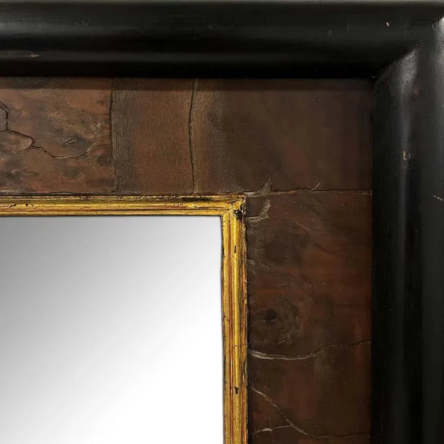 20th Century Burl and Gold Leaf Framed Mirror For Sale In Chicago - Image 6 of 10