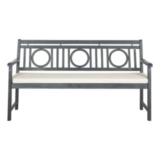 Elise 3 Seat Bench in Ash Grey & Beige For Sale