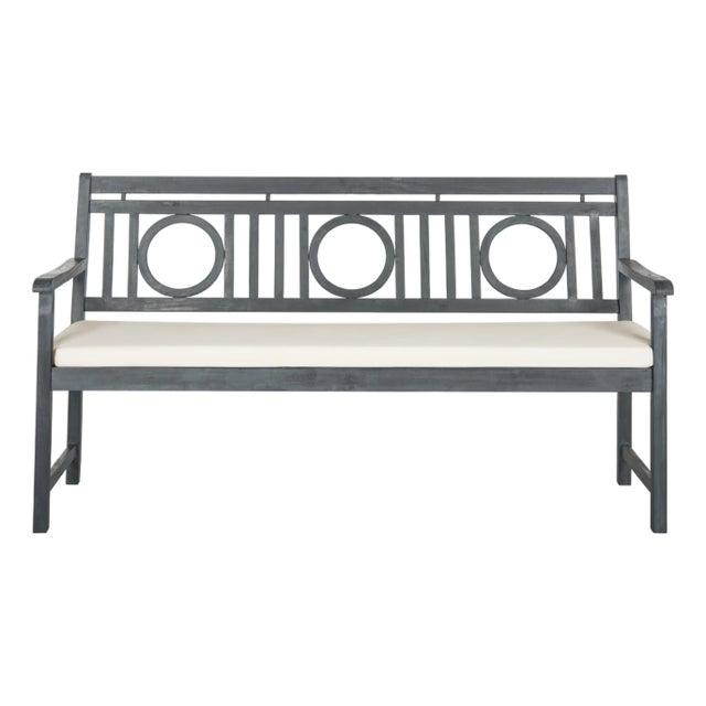 Elise 3 Seat Bench in Ash Grey & Beige For Sale