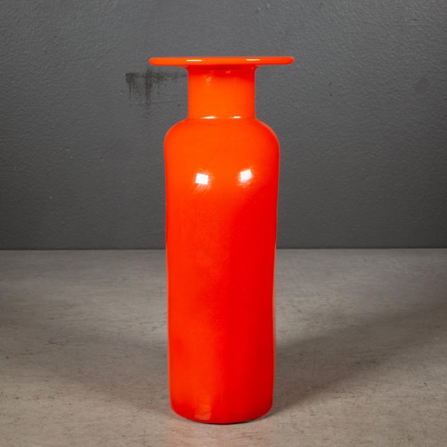 Mid 20th Century Kaj Franck for Nuutajarvi Notsjo Nuclear Orange Vase, Finland c.1950 For Sale - Image 5 of 6