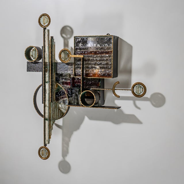 Brutalist 1970s Sculptural Brutalist Wall Light Attributed to Albano Poli for Poliarte For Sale - Image 3 of 12
