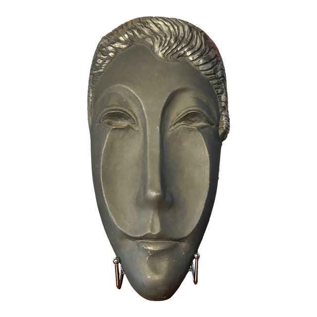Mid 20th Century Letitia Metal Face Sculpture For Sale