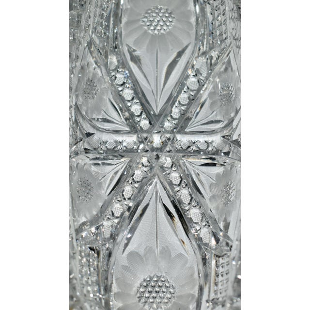 Transparent Antique American Brilliant Cut Crystal Oval Dish W/Floral Details For Sale - Image 8 of 12