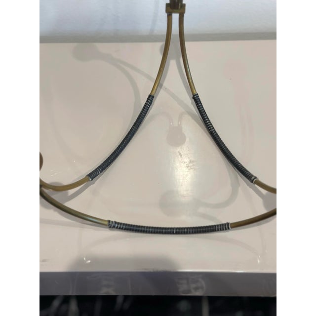 Metal Four Mid-Century Modern Brass and Leather Candelabra For Sale - Image 7 of 12