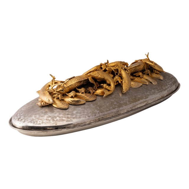 Vintage Italian Silver Plated Serving Platter by Franco Lapini, 1970 For Sale