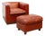Set of Leather Armchair with Footstool For Sale