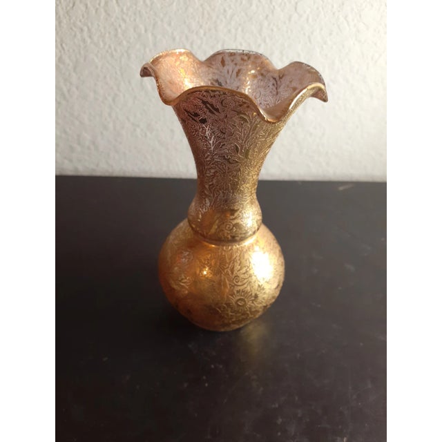 Vintage Victorian 22k Gold Overlay Lotus Bud Vase For Sale In Dallas - Image 6 of 7